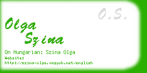 olga szina business card